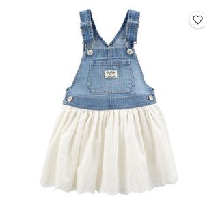 Osh Kosh B’gosh’ denim eyelet jumper dress 5T